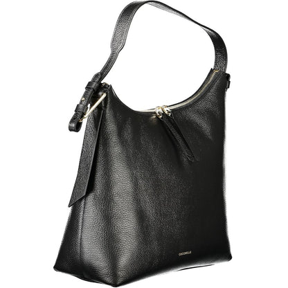 Coccinelle Black Leather Malory Shoulder Handbag