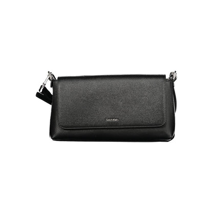 Calvin Klein Black Faux Leather Convertible Handbag