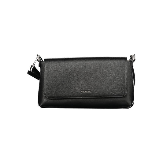 Calvin Klein Black Faux Leather Convertible Handbag