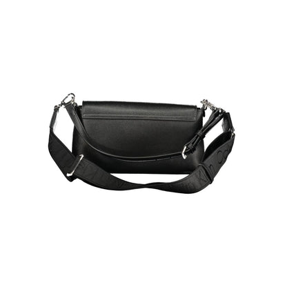 Calvin Klein Black Faux Leather Convertible Handbag