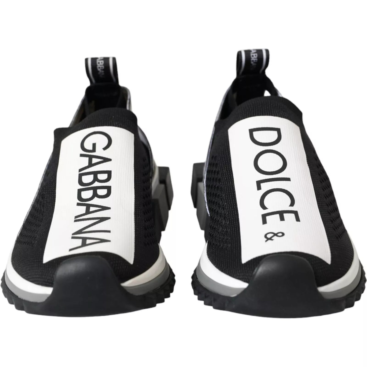 Dolce & Gabbana Women's Slip On Sock Polyester Polyurethane & Viscose Sneakers - Black White Print
