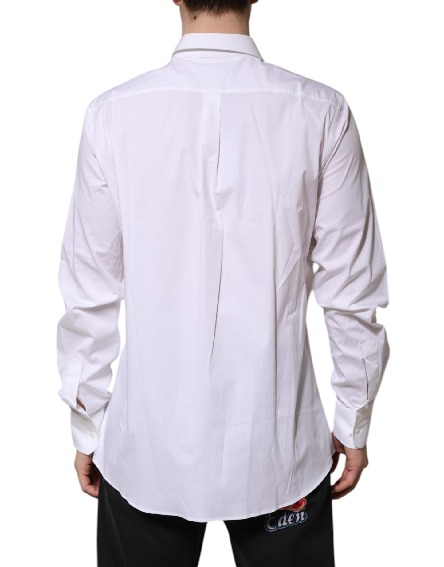 Dolce & Gabbana White MARTINI Long Sleeve Dress Formal Shirt