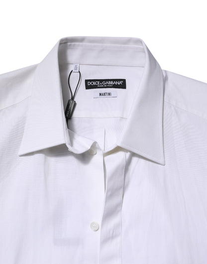 Dolce & Gabbana White MARTINI Long Sleeve Dress Formal Shirt