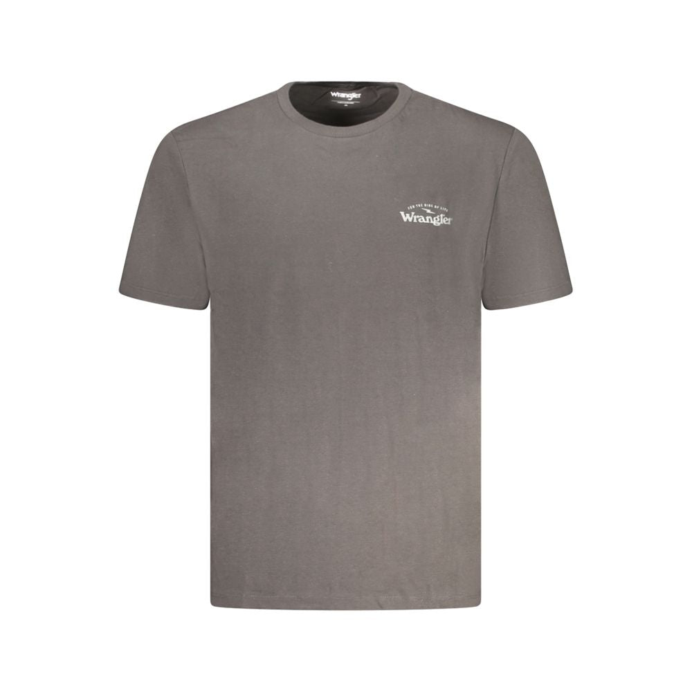 T-Shirt by Wrangler for men in cotton black, signature & print showcases a dramatic silhouette, elegantly detailed with a dramatic crew neckline and short-sleeve for a truly dramatic finish.