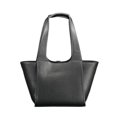 Tommy Hilfiger Black Faux Leather Shopper Handbag