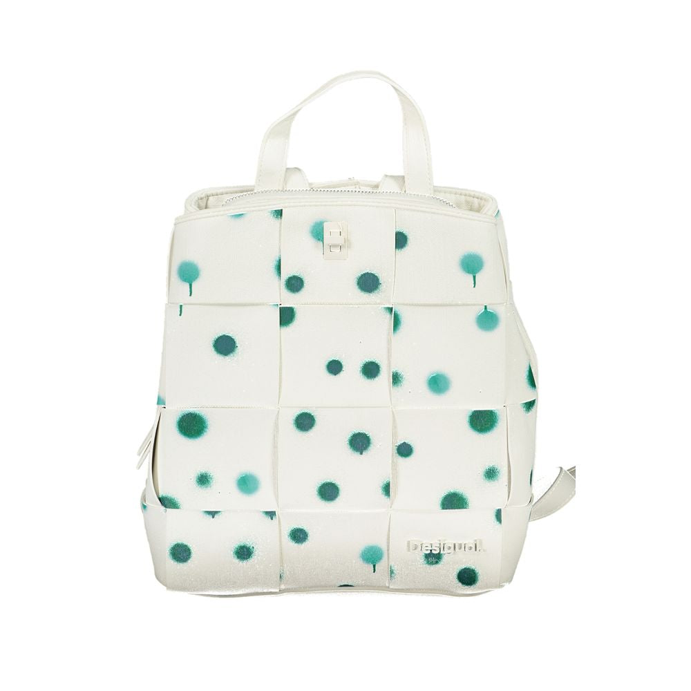 Desigual White S Woven Droplets Backpack