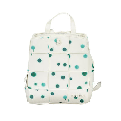 Desigual White S Woven Droplets Backpack