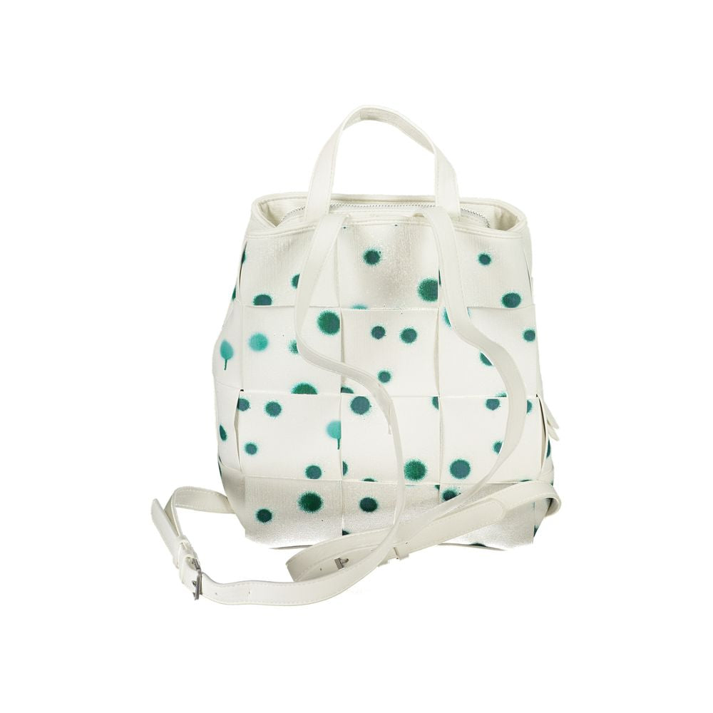 Desigual White S Woven Droplets Backpack