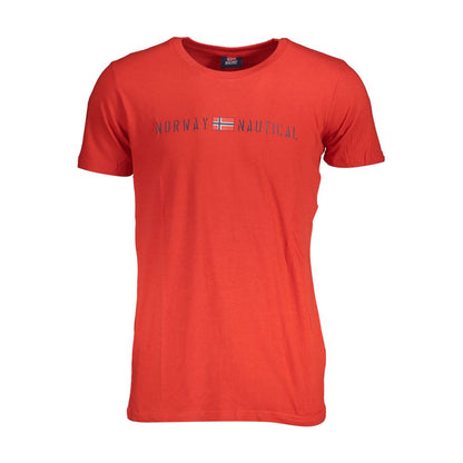 T-Shirt by Norway 1963 for men in cotton red & print features a plush silhouette, showcasing a sophisticated crew neckline and for a truly plush finish.