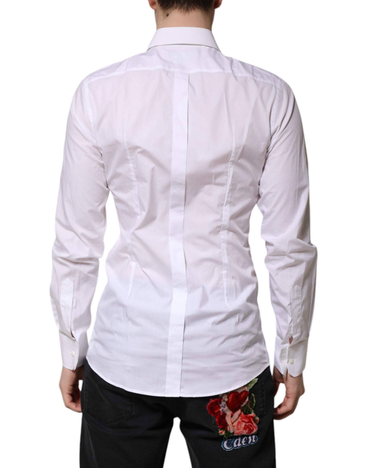 Dolce & Gabbana White GOLD Long Sleeves Dress Formal Shirt