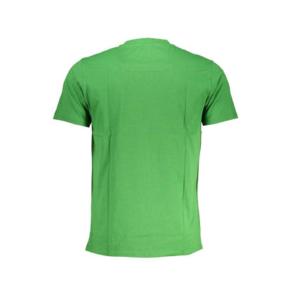 T-Shirt by Cavalli Class for men in cotton green & print features an on trend silhouette, perfectly showcasing a on trend and crew neckline for an elevated aesthetic.