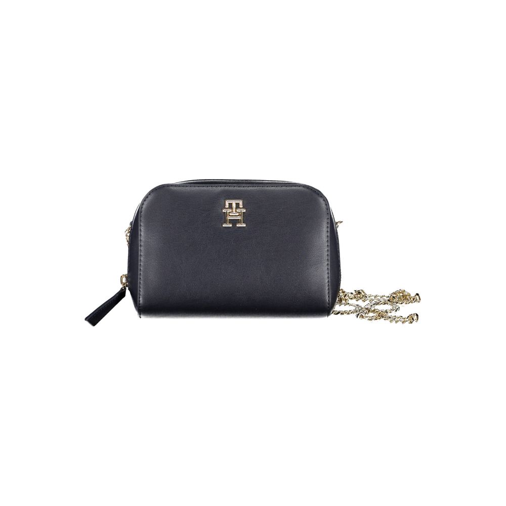 Tommy Hilfiger Blue Patent Faux Leather Chain Shoulder Handbag