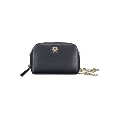 Tommy Hilfiger Blue Patent Faux Leather Chain Shoulder Handbag