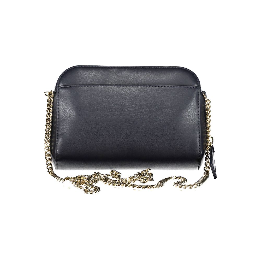 Tommy Hilfiger Blue Patent Faux Leather Chain Shoulder Handbag