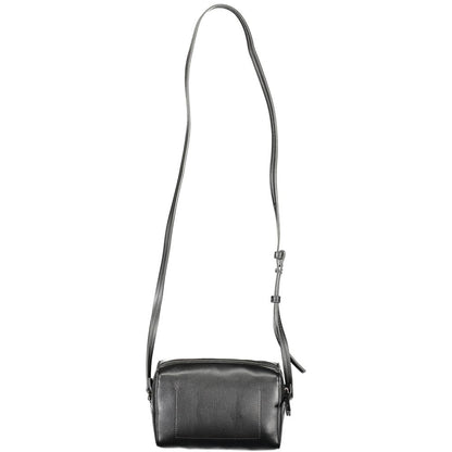 Calvin Klein Black Pebbled Leather Effect Polyester Crossbody Handbag