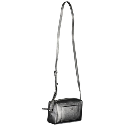 Calvin Klein Black Pebbled Leather Effect Polyester Crossbody Handbag
