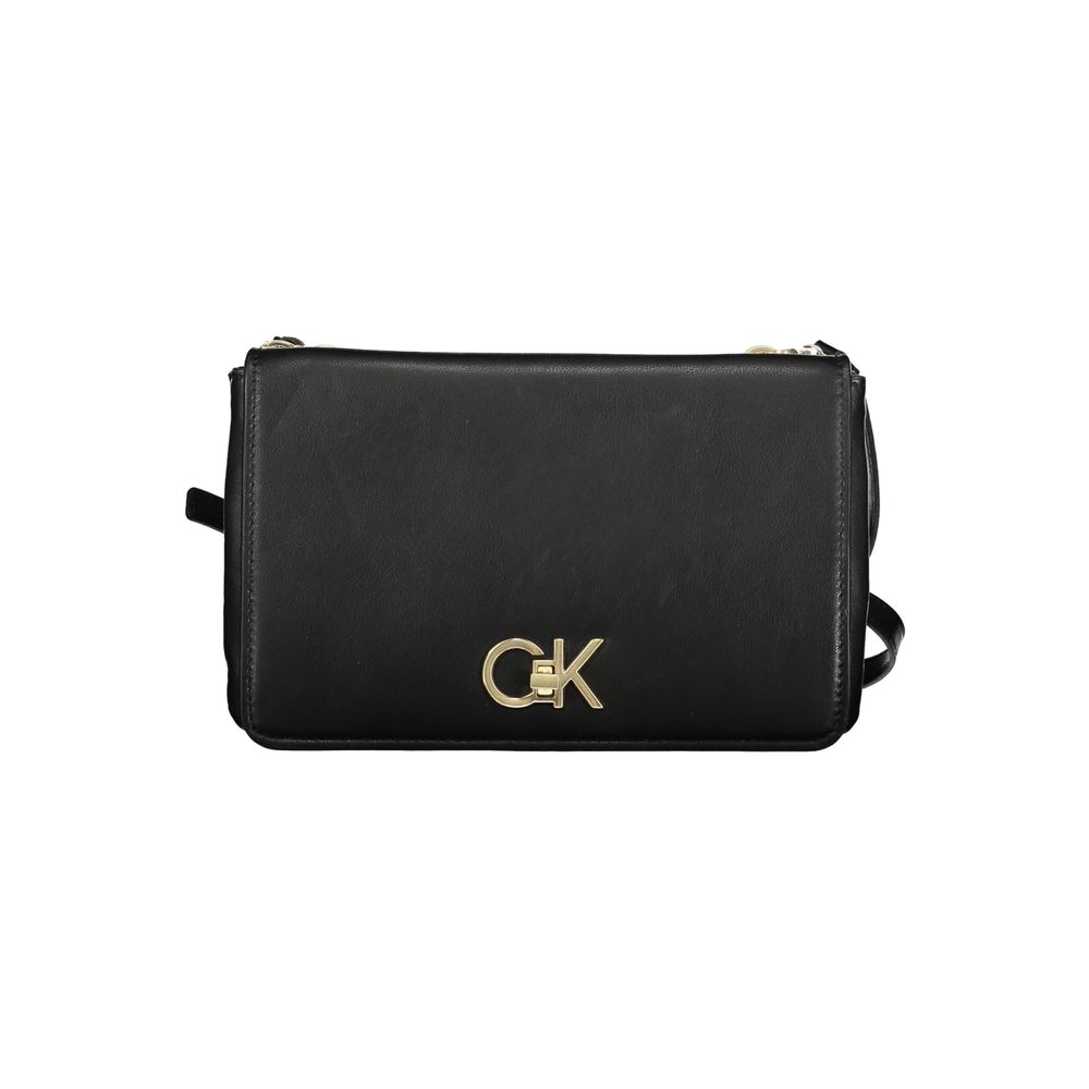 Calvin Klein Black Polyester Leather Effect Shoulder Handbag