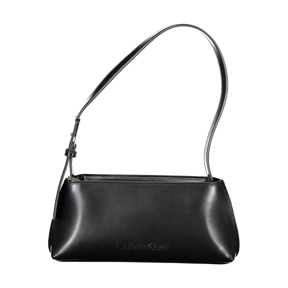 Calvin Klein Black Faux Leather Shoulder Handbag