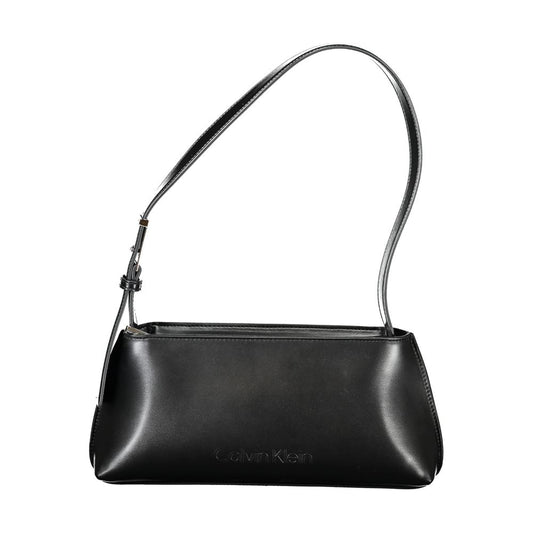 Calvin Klein Black Faux Leather Shoulder Handbag