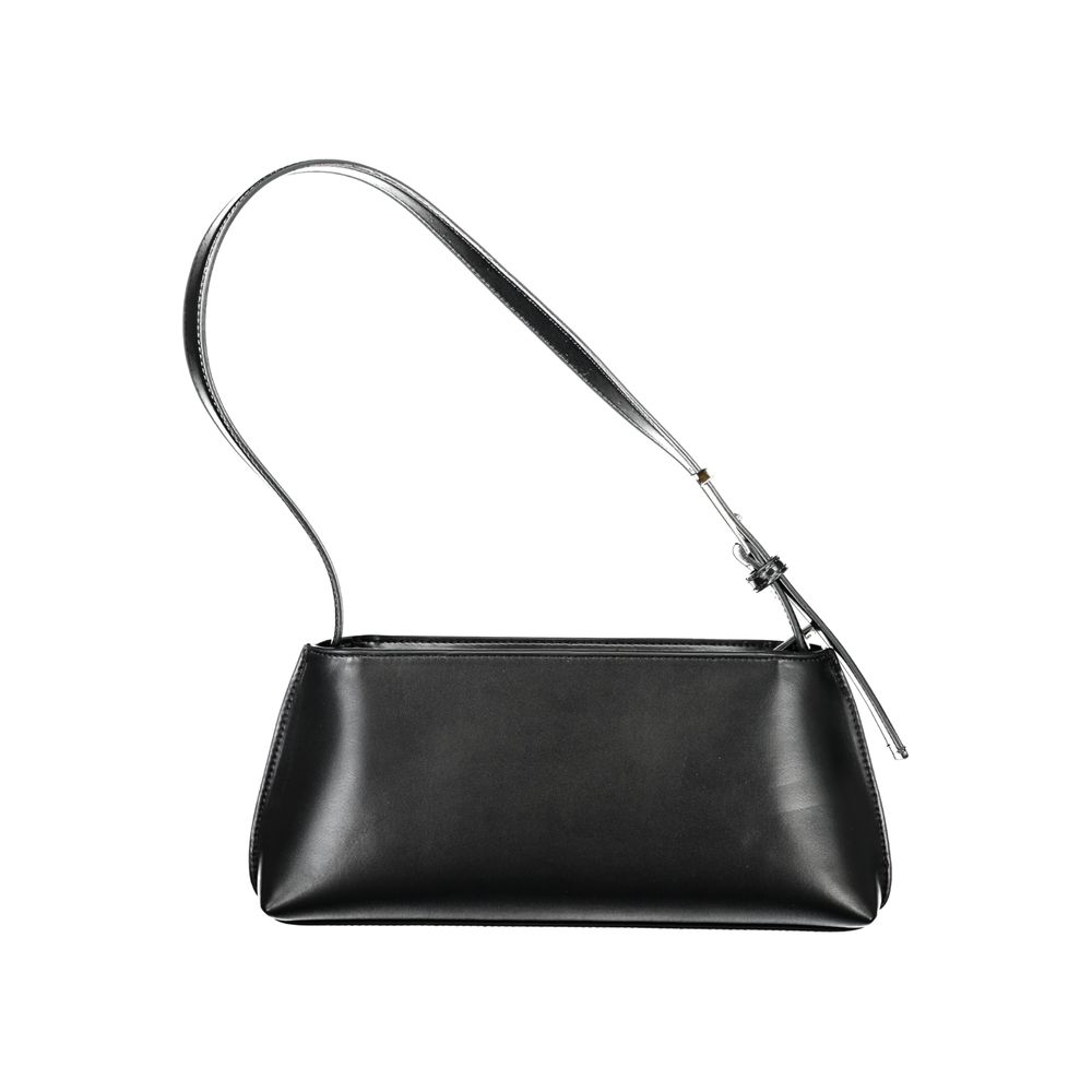 Calvin Klein Black Faux Leather Shoulder Handbag