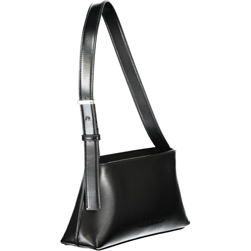 Calvin Klein Black Faux Leather Shoulder Handbag
