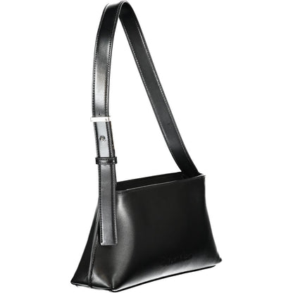 Calvin Klein Black Faux Leather Shoulder Handbag