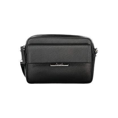 Calvin Klein Black Textured Polyethylene Crossbody Handbag
