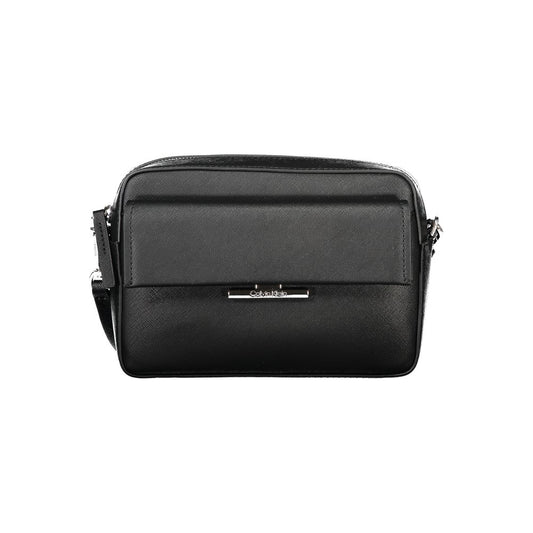 Calvin Klein Black Textured Polyethylene Crossbody Handbag