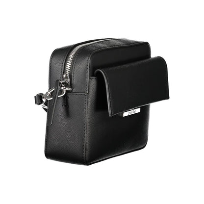 Calvin Klein Black Textured Polyethylene Crossbody Handbag