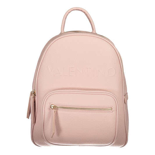 Mario Valentino Pink Faux Leather Logo Backpack