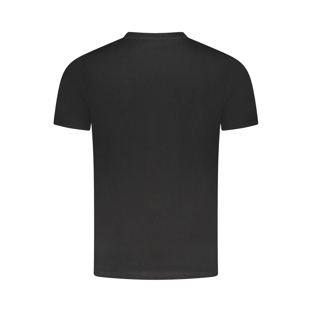 T-Shirt by Cavalli Class for men in cotton black & print showcases a unassuming silhouette, artfully detailed with a refined and unassuming for a sophisticated, contemporary look.