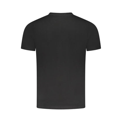 T-Shirt by Cavalli Class for men in cotton black & print showcases a unassuming silhouette, artfully detailed with a refined and unassuming for a sophisticated, contemporary look.