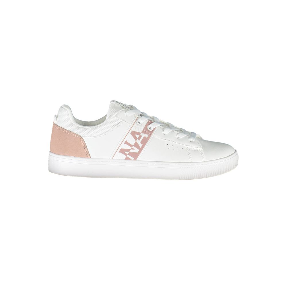 Sneakers by Napapijri for women in polyester polyethylene leather white presents a sumptuous silhouette, artfully capturing the essence of the City Crisp Women's Casual Polyester Polyethylene Leather Sneakers with its sumptuous casual style design.