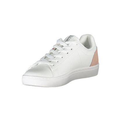 Sneakers by Napapijri for women in polyester polyethylene leather white features an sumptuous design from the City Crisp Women's Casual Polyester Polyethylene Leather Sneakers collection, highlighting a sumptuous casual style for a premium, high-fashion look.