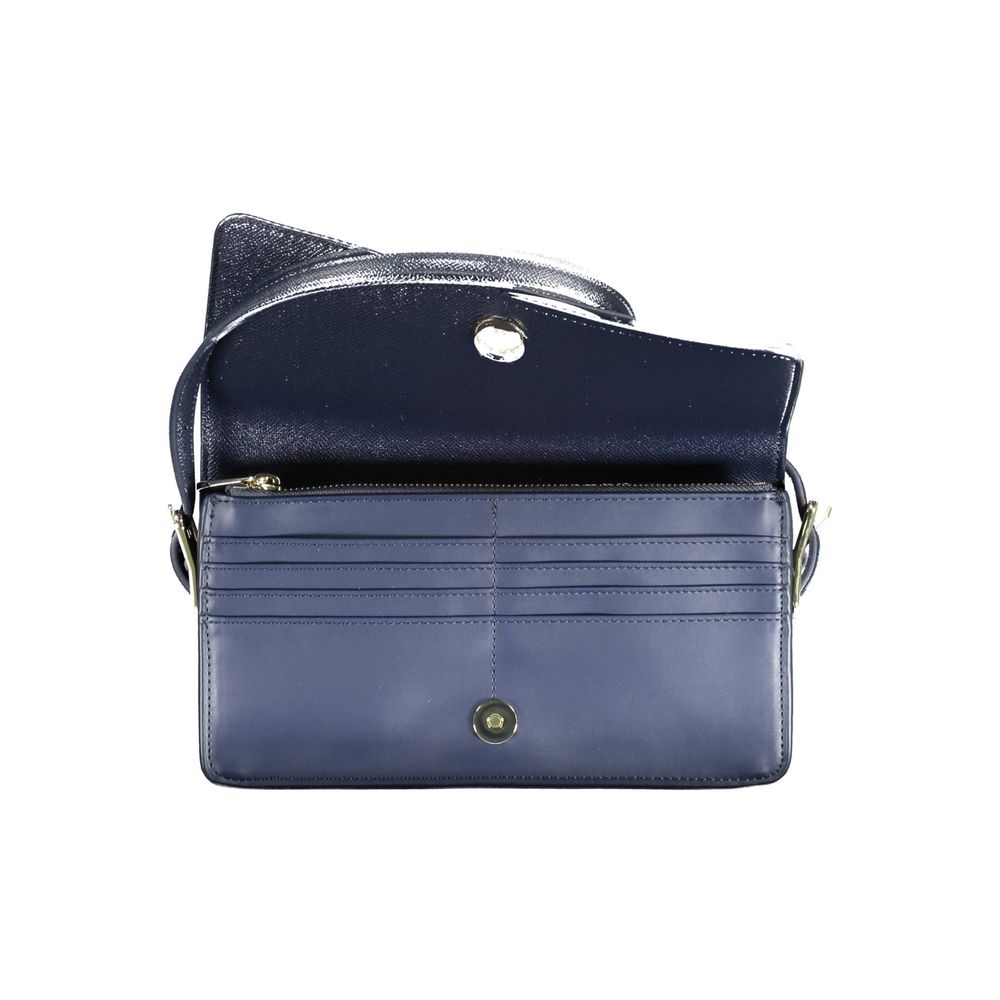 Tommy Hilfiger Blue Faux Leather Convertible Handbag