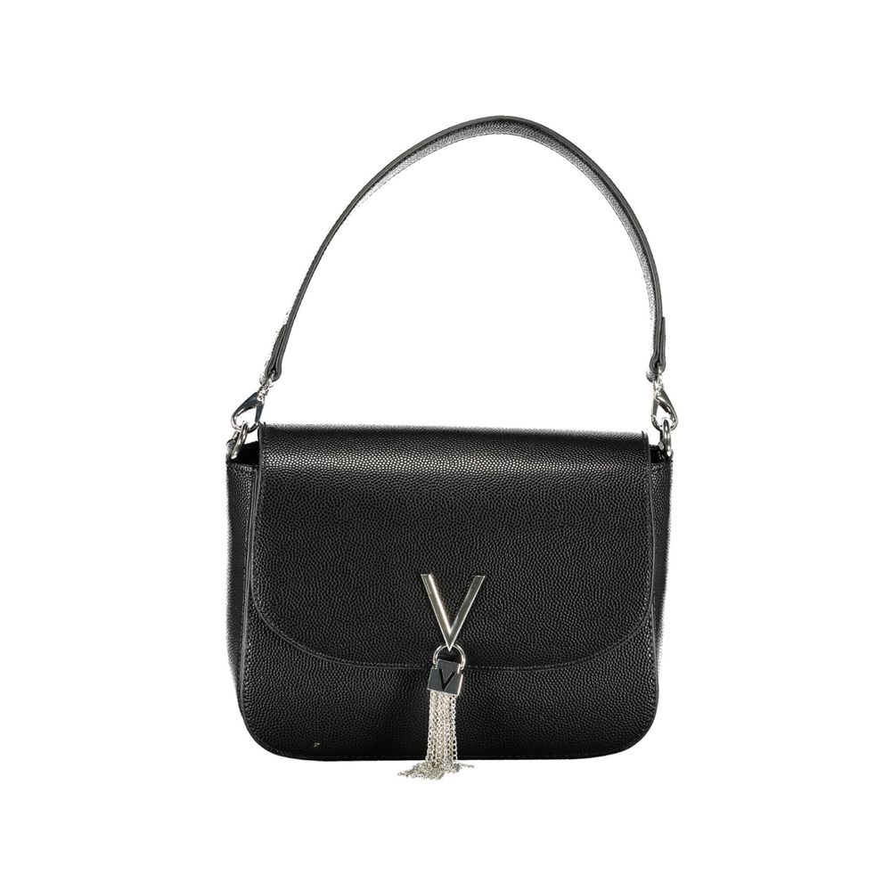 Valentino Bags Black Textured Faux Leather Shoulder Handbag