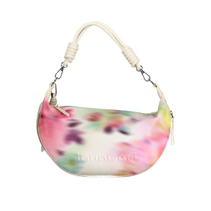 Desigual White Multicolour Faux Leather Midsize Out-of-Focus Handbag