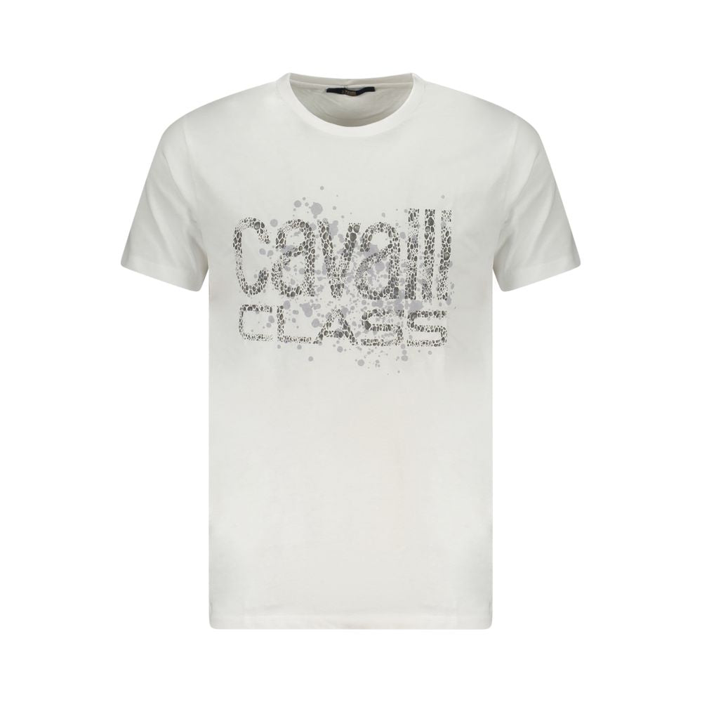 Cavalli Class White Cotton Men T-Shirt