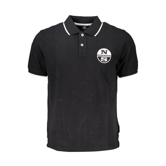 North Sails Black Cotton Men Polo Shirt