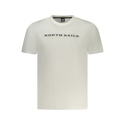 T-Shirt by North Sails for men in cotton white & print showcases a fashionable silhouette, elegantly detailed with a fashionable and crew neckline for a sophisticated, high-fashion look.