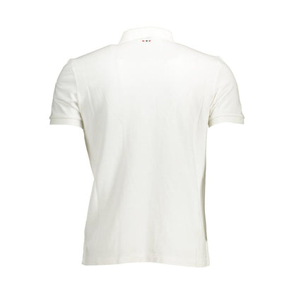 Polo Shirt by Napapijri for men in cotton white & print showcases a enviable silhouette, featuring a refined and for a enviable finish.