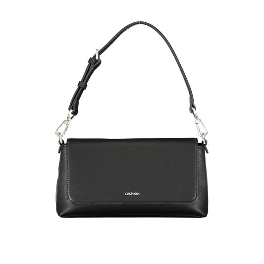 Calvin Klein Black Polyester Leather Effect Shoulder Handbag