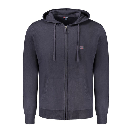 Hooded Top by Norway 1963 for men in viscose polyester & polyamide blue features an sumptuous silhouette, showcasing a sophisticated hooded neckline and sumptuous long-sleeve for a refined look.