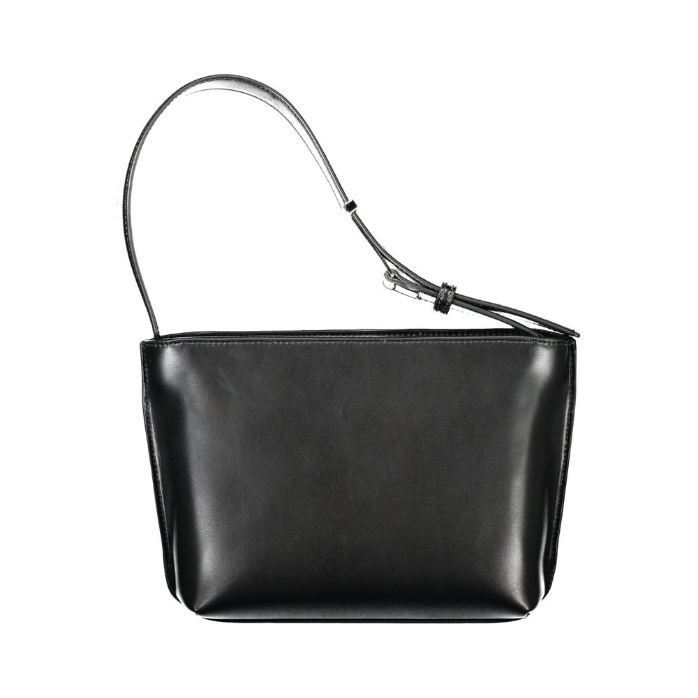 Calvin Klein Black Logo Embossed Faux Leather Handbag
