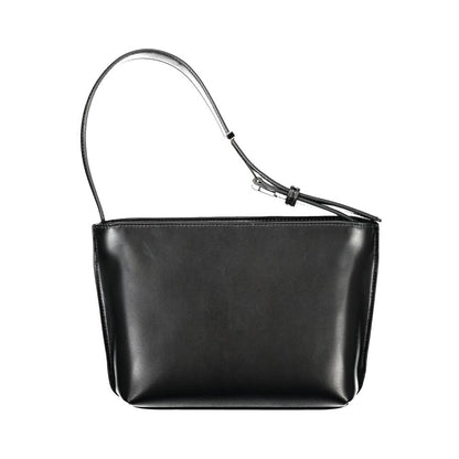 Calvin Klein Black Logo Embossed Faux Leather Handbag