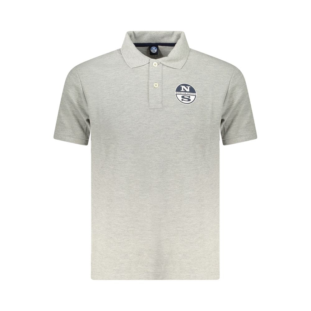 Polo Shirt by North Sails for men in cotton polyester gray & print presents a crisp silhouette, artfully detailed with a crisp short-sleeve and crisp .