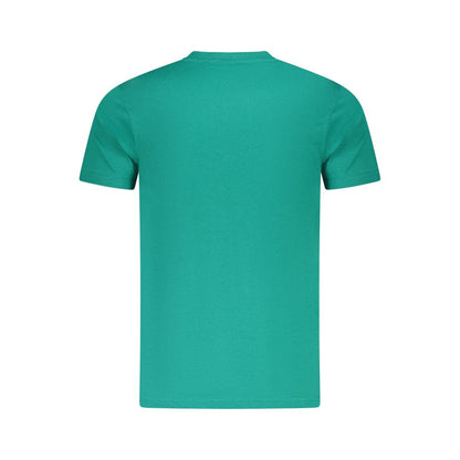 T-Shirt by Cavalli Class for men in cotton green & print showcases a dramatic silhouette, elegantly detailed with a dramatic and for a truly dramatic finish.