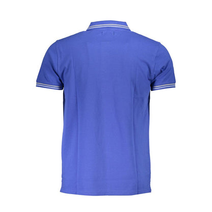 Polo Shirt by Cavalli Class for men in cotton blue presents a distinguished silhouette, showcasing a sophisticated and distinguished for a truly distinguished finish.