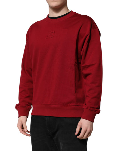 Dolce & Gabbana Men's Regular Fit Crew Neck Cotton Sweater - Red