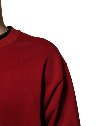 Dolce & Gabbana Men's Regular Fit Crew Neck Cotton Sweater - Red